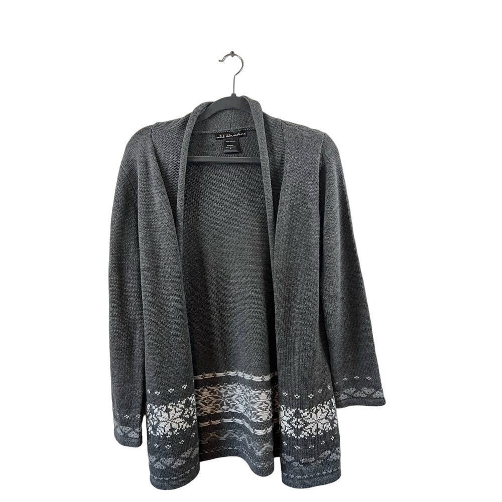 United States Sweater Grey Open Front Cardigan Size Medium